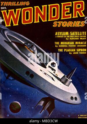 Science Fiction und Horror Zeitschriften. Spannende Fragen, Geschichten, Oktober 1951 Stockfoto