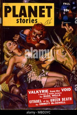 Monster. Abdeckung des Planeten Geschichten, eine US-amerikanische Science-Fiction-Magazin. 1948 Stockfoto