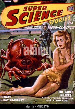 Monster. Abdeckung von Super Wissenschaft Geschichten, eine amerikanische Science-Fiction-Magazin. 1949 Stockfoto