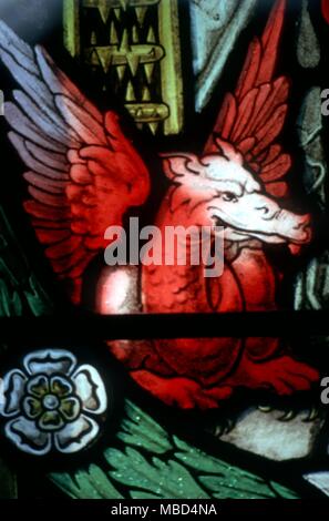 Red Dragon zu Füßen der St. Perpetus (heiliger Tag, den 7. März). Detail vom Kreuzgang der Kathedrale von Chester, vom C. 1921-28 © 2006 Charles Walker/ Stockfoto