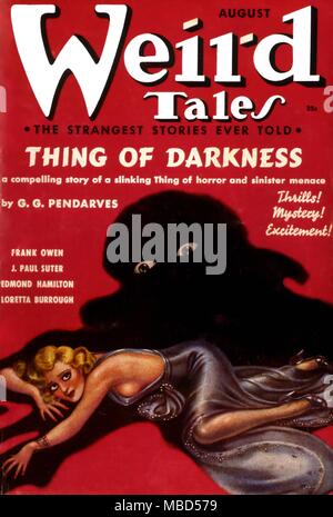 Science Fiction und Horror Magazin. Abdeckung von Weird Tales, März 1935. Kunstwerke von Brundage Stockfoto