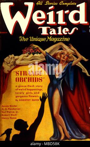 Science Fiction und Horror Magazin. Abdeckung von Weird Tales, März 1937. Kunstwerke von Brundage Stockfoto