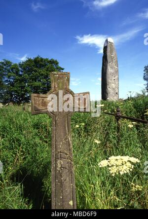 Die Rudstone das Höchste megalithischen Standing Stone in Großbritannien - die Rudstone (rood Stein?) im Dorf Rudston, East Yorkshire Stockfoto