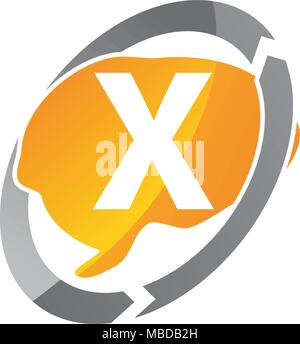 Kreatives Denken Buchstabe X Stock Vektor
