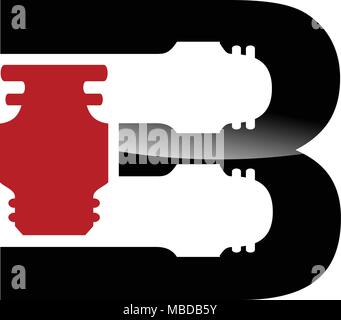 Buchstabe B Industrie Logo Design Template Vector Stock Vektor