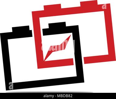Die Batterie Qualität Logo Design Template Vector Stock Vektor