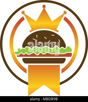 König Burger Logo Design Template Vector Stock Vektor
