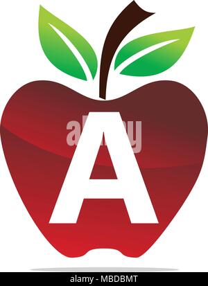 Apple schreiben ein Logo Design Template Vector Stock Vektor