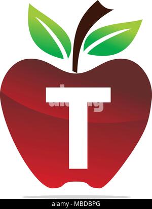 Apple schreiben T-Logo Design Template Vector Stock Vektor