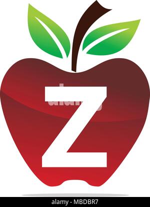 Apple Buchstabe Z Logo Design Template Vector Stock Vektor