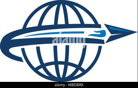 Reisen rund um Welt Vorlage Stock Vektor