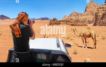 Jeep Safari Tour, Wadi Rum Wüste, Jordanien Stockfoto