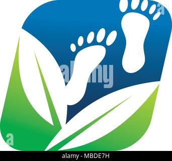 Fuß Massage Herbal Logo Design Template Vector Stock Vektor