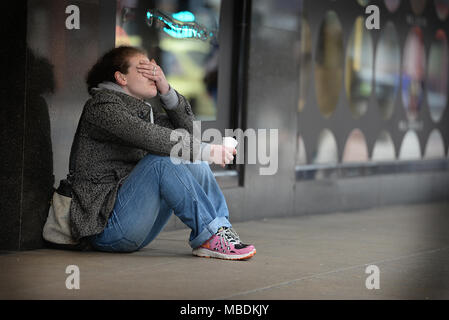 Obdachlose in Manchester. England Stockfoto