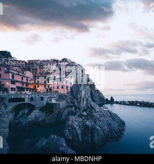 Fantastische Landschaft von Manarola Stadt Stockfoto