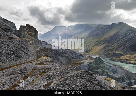 Dinorwic Schiefergrube, gelegen in der Nähe von Llanberis (North Wales), war einmal die zweite größte Schiefergrube in der Welt. Stockfoto