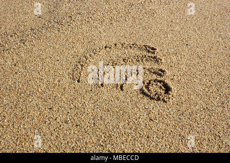 Wi fi Zeichen in den Sand gezeichnet Stockfoto