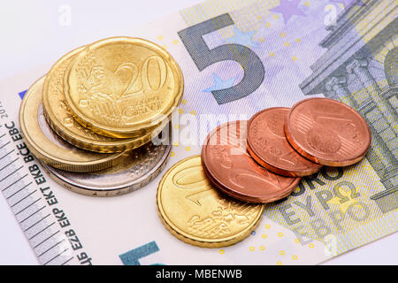 Mindestlohn in Deutschland 8,84 Euro. Stockfoto