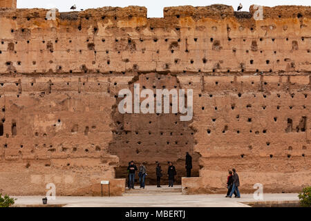 El-Badi-Palast ist ein zerstörten Palast in Marrakesch, Marokko Stockfoto