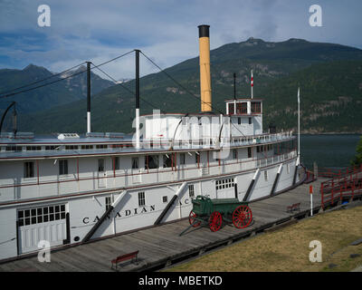 SS Moyie sternwheeler, Kootenay See, Kaslo, British Columbia, Kanada Stockfoto