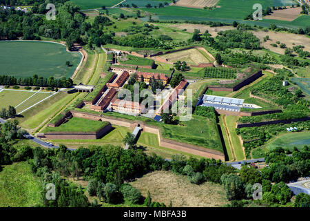 Kleine Festung Theresienstadt, Gedenkstätte Theresienstadt, Luftaufnahme Stockfoto