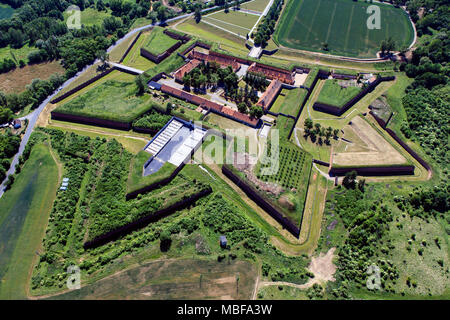 Kleine Festung Theresienstadt, Gedenkstätte Theresienstadt, Luftaufnahme Stockfoto