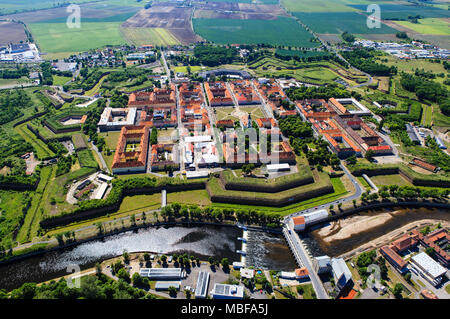 Stadt Terezin, Luftaufnahme Stockfoto