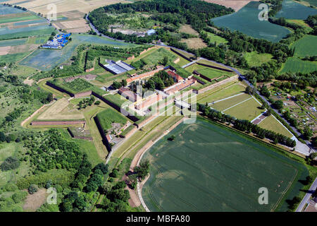 Kleine Festung Theresienstadt, Gedenkstätte Theresienstadt, Luftaufnahme Stockfoto