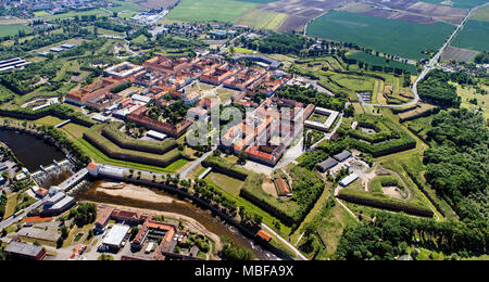 Stadt Terezin, Luftaufnahme Stockfoto