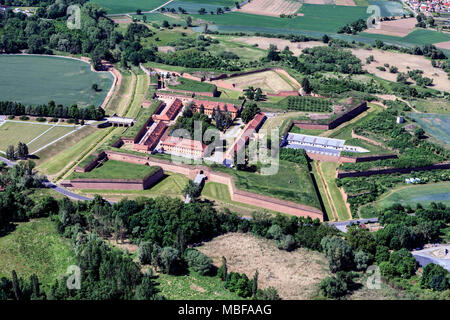 Kleine Festung Theresienstadt, Gedenkstätte Theresienstadt, Luftaufnahme Stockfoto