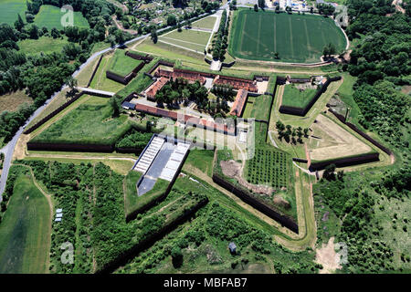 Kleine Festung Theresienstadt, Gedenkstätte Theresienstadt, Luftaufnahme Stockfoto