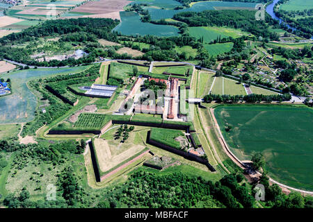 Kleine Festung Theresienstadt, Gedenkstätte Theresienstadt, Luftaufnahme Stockfoto