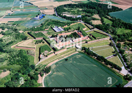 Kleine Festung Theresienstadt, Gedenkstätte Theresienstadt, Luftaufnahme Stockfoto