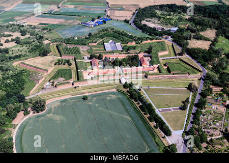 Kleine Festung Theresienstadt, Gedenkstätte Theresienstadt, Luftaufnahme Stockfoto