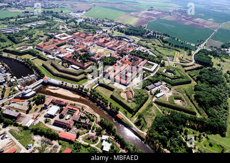 Stadt Terezin, Luftaufnahme Stockfoto