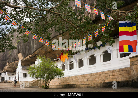 Horizontale Ansicht des Dambulla Höhlentempel in Sri Lanka. Stockfoto