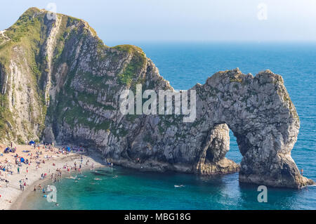 Durdle Door natürlichem Kalkstein Bogen in der Nähe von Lulworth in Dorset-England-Großbritannien-UK-UK Stockfoto