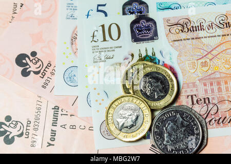 National Lottery Lotto Tickets Stockfoto