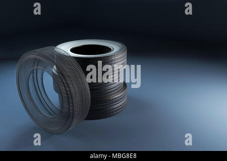 Bild des Rad Reifen in hoher Auflösung. 3D-Bild Stockfoto