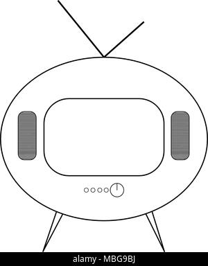 Retro tv Vektor Zeichnung. Flat Style Vektor. Fernsehen Symbol, Symbol auf weißem Hintergrund, Oberfläche. Stock Vektor