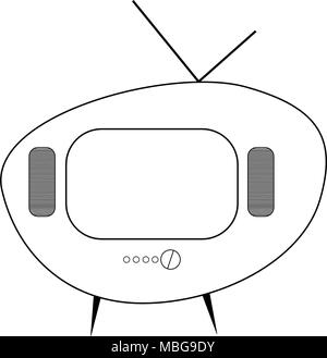 Retro tv Vektor Zeichnung. Flat Style Vektor. Fernsehen Symbol, Symbol auf weißem Hintergrund, Oberfläche. Stock Vektor