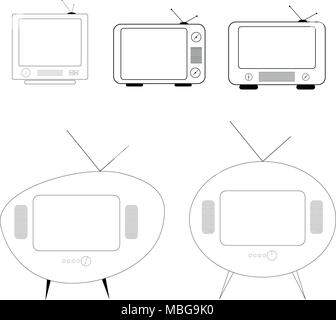 TV Vektorzeichnungen. Flat Style Vektor. Fernsehen Symbol, Symbol auf weißem Hintergrund, Oberfläche. Stock Vektor