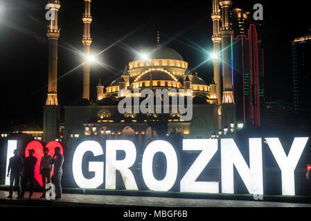 Grosny, Russland - Juli 9, 2017: akhmad Kadyrow Moschee in Grosny, Tschetschenien, Russland Stockfoto