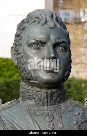 Statue/Büste von General Bernardo O'Higgins in Richmond upon Thames, Surrey. UK. (96) Stockfoto