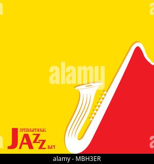 Vector Illustration des internationalen Jazz Tag Gruß für Banner, Poster etc. Stock Vektor