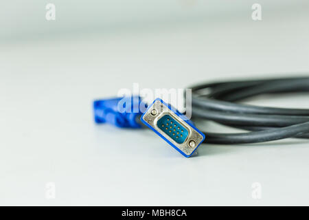 VGA-Anschluss auf weißem Hintergrund Stockfoto