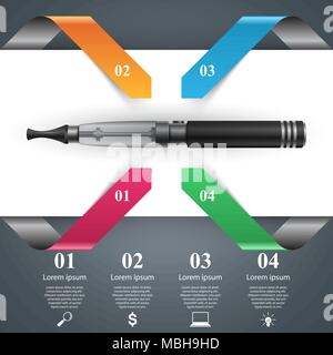 Schädlichen Zigarette, Viper, Rauch, Geschäft Infografiken. Stock Vektor