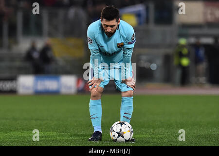 Rom, Italien. 10 Apr, 2018. Champions League Rom vs Barcelona - Rom 10-Apr-2018 im Bild Lionel Messi Foto Fotograf01 Gutschrift: Unabhängige Fotoagentur/Alamy leben Nachrichten Stockfoto