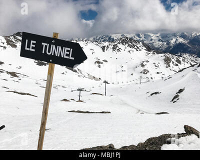 Winter bilder aus dem Skigebiet von Alpe d'Huez - Frankreich Stockfoto