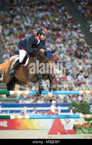Olympische Spiele 2008, Hong Kong (Peking Spiele) August 2008, Kenneth Cheng (HKG) Reiten Kann, Einzelne springen und Team nähere Bestimmung Stockfoto